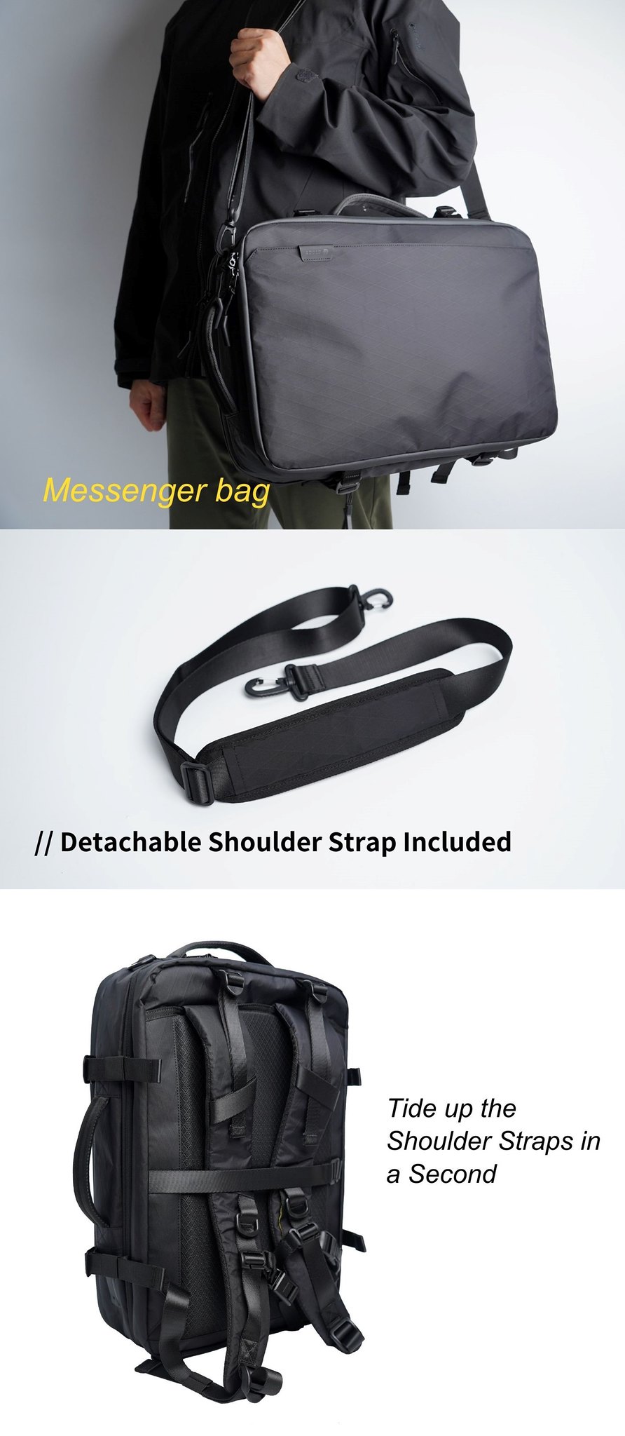 Explorer Pack - Versatile Backpack for travel and everyday - Backpacks - Other Man-Made Fibers Black