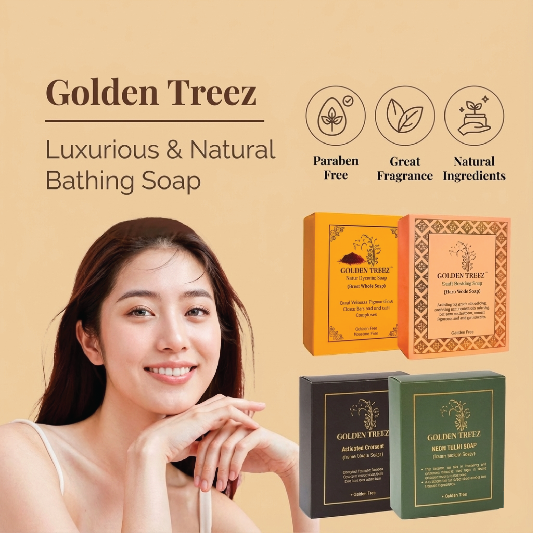 Golden Treez Natural Organic Bath Soap Bar - Moisturizing, Soothing, Aromatic Bar Soap