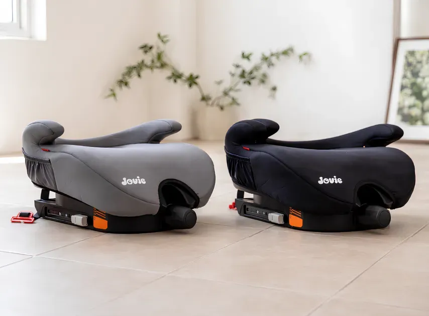 Jovie Adjustable Booster Car Seat for Kids (3–12 Years) | Lightweight 4kg Child Car Seat | ISOFIX Compatible | Grey / Black