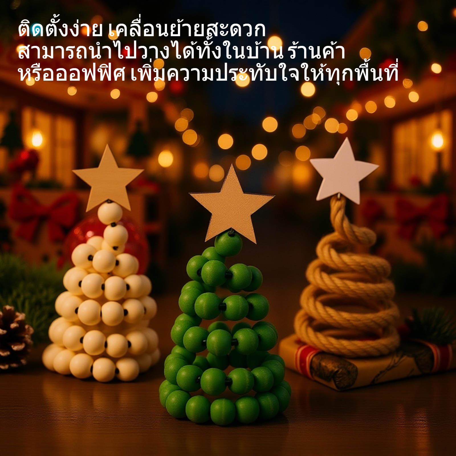 ต้นคริสต์มาสขนาดเล็กตกแต่งโต๊ะสำหรับคริสต์มาส