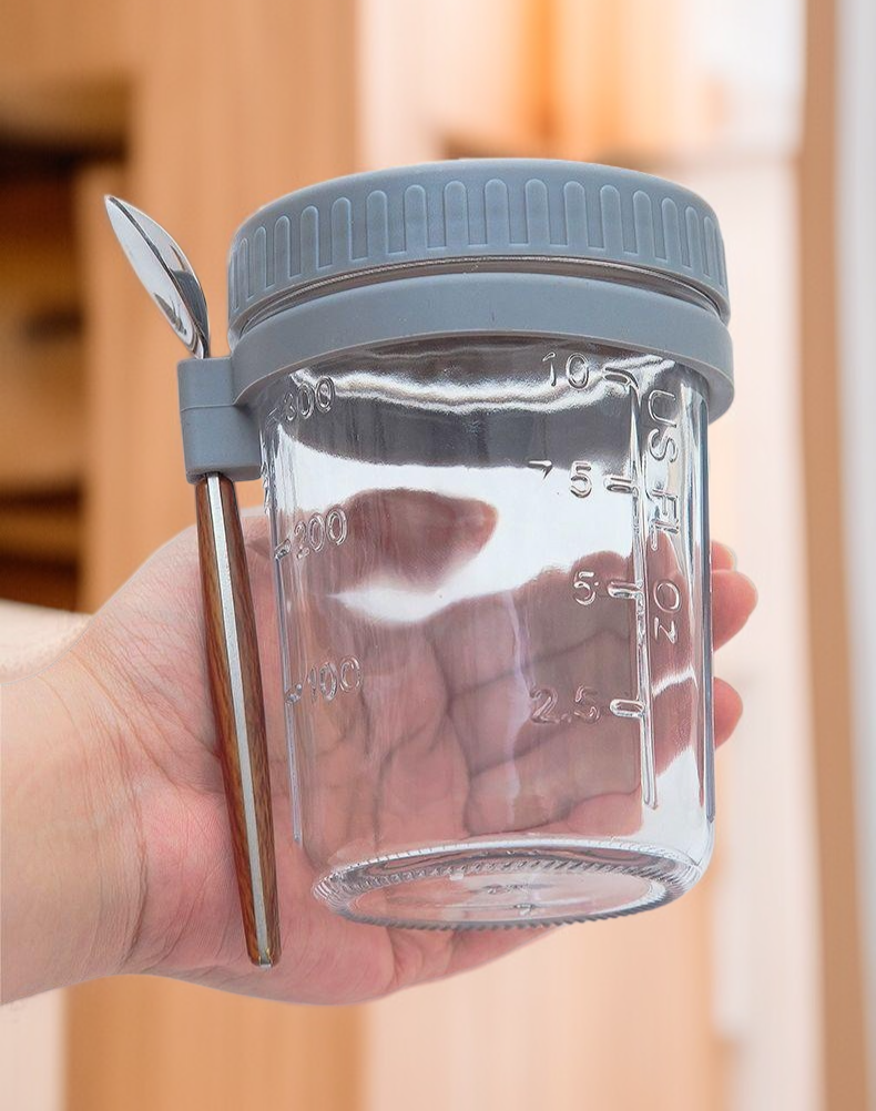 กล่องอาหารเช้าดีไซน์ทันสมัยพร้อมฝาแก้ว