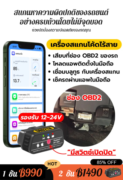 เครื่องสแกนโค้ดไร้สายในรถยนต์