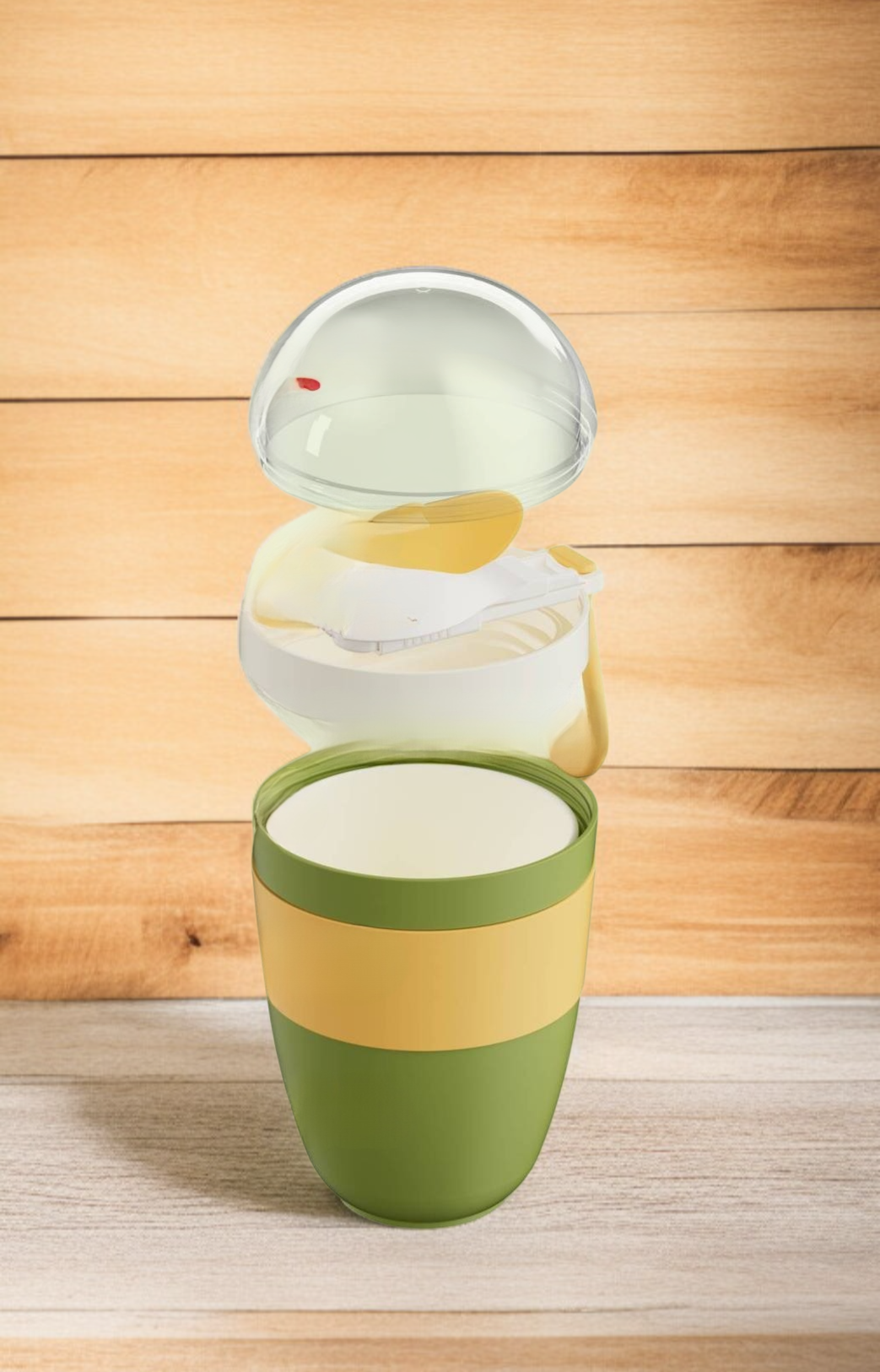 กล่องโยเกิร์ตพร้อมฝาปิดกันหก