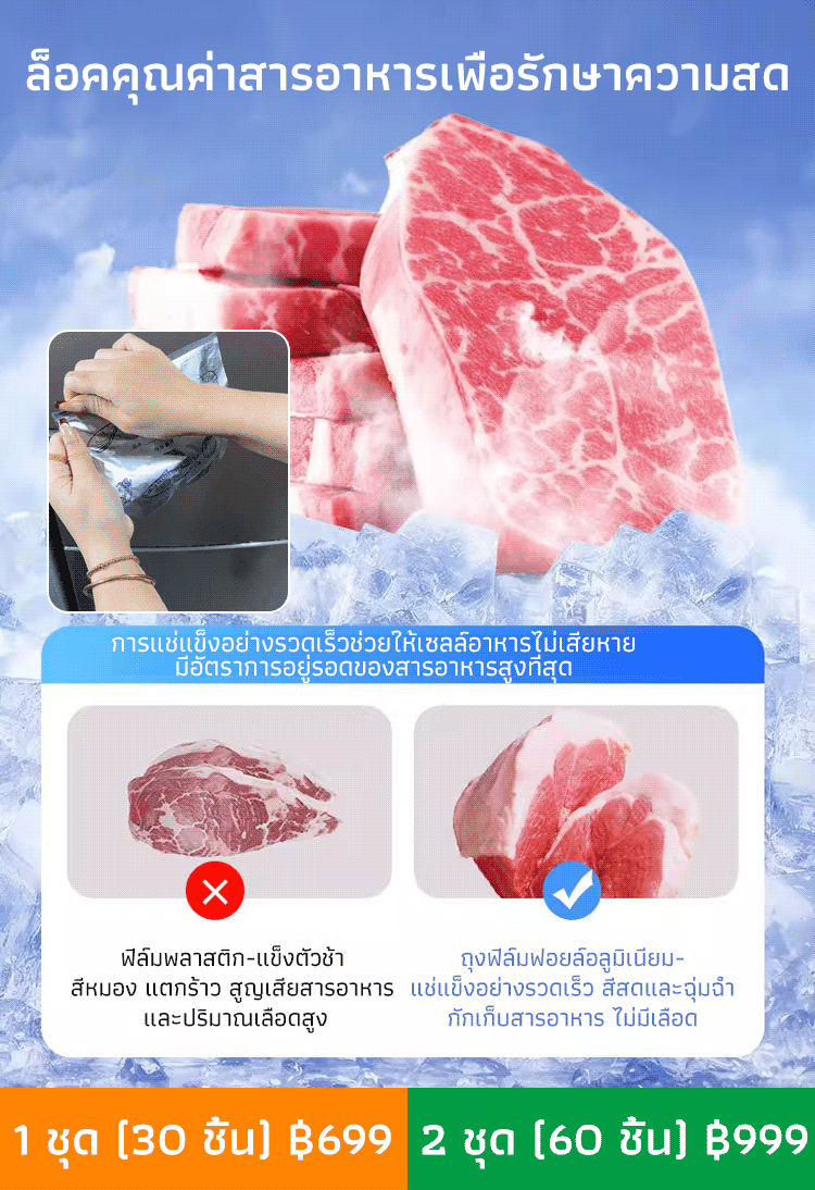 【ล็อคความสดใหม่】ถุงฟอยล์อลูมิเนียมต้านเชื้อแบคทีเรีย