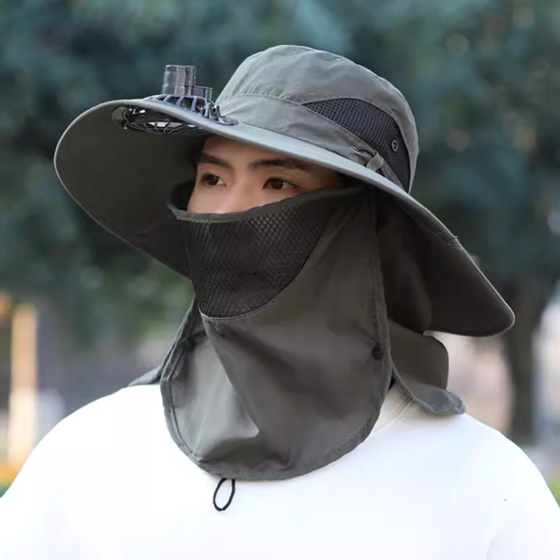 หมวกกันแดดพร้อมพัดลม 