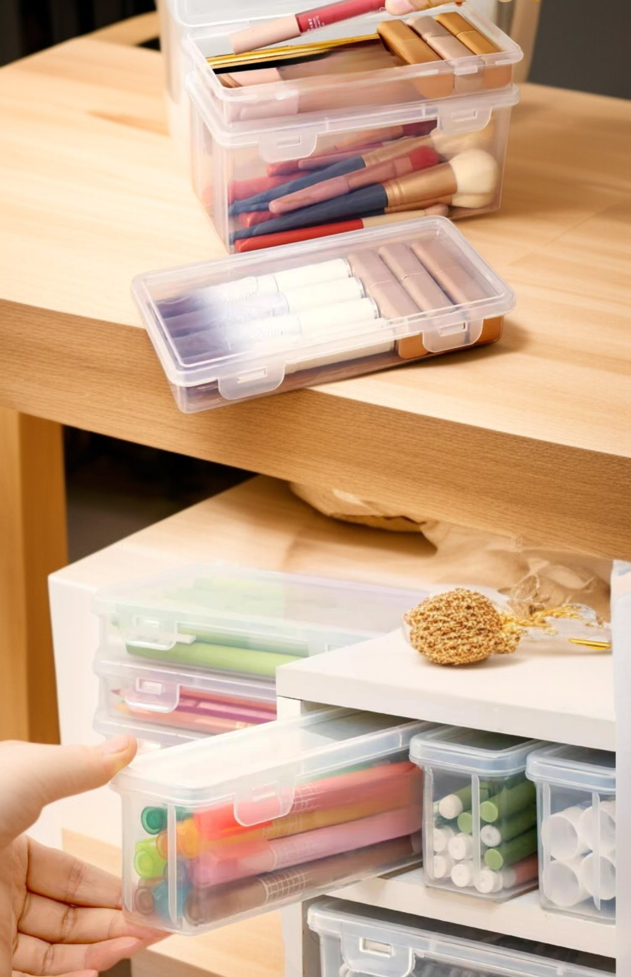 Compact tape cover box for neat workspace