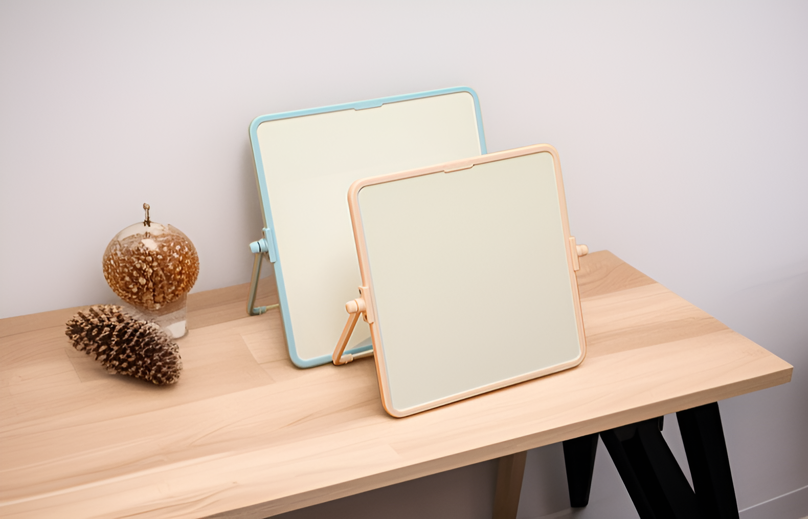 Closeup of colorful magnetic drawing surface and accessories