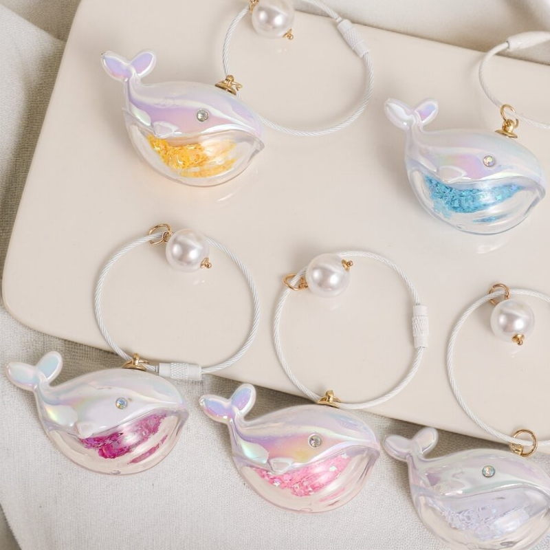 情侶鯨魚飛翔海洋書包掛飾鑰匙圈