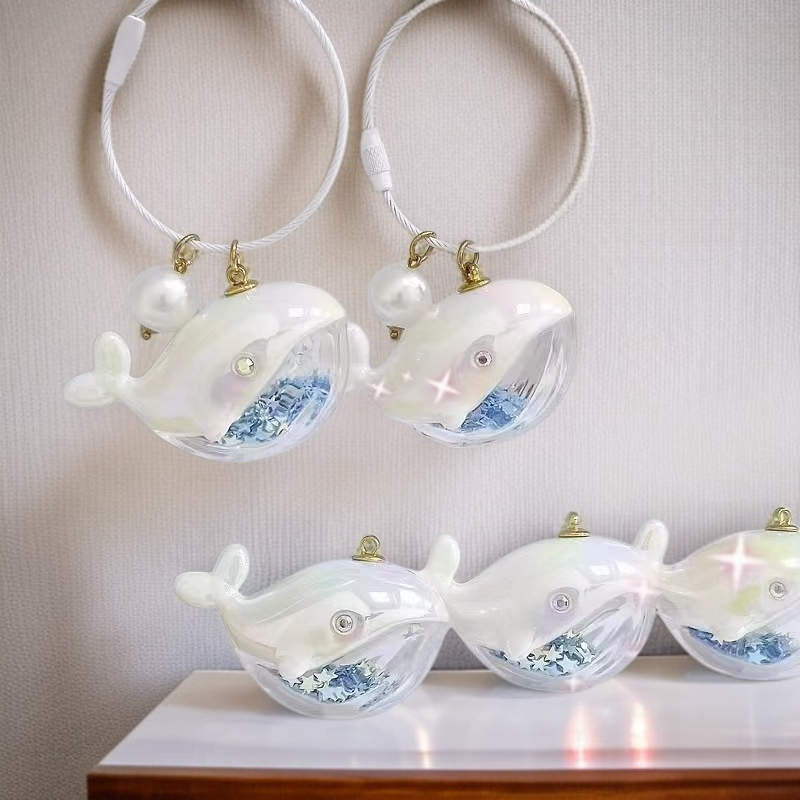 情侶鯨魚飛翔海洋書包掛飾鑰匙圈