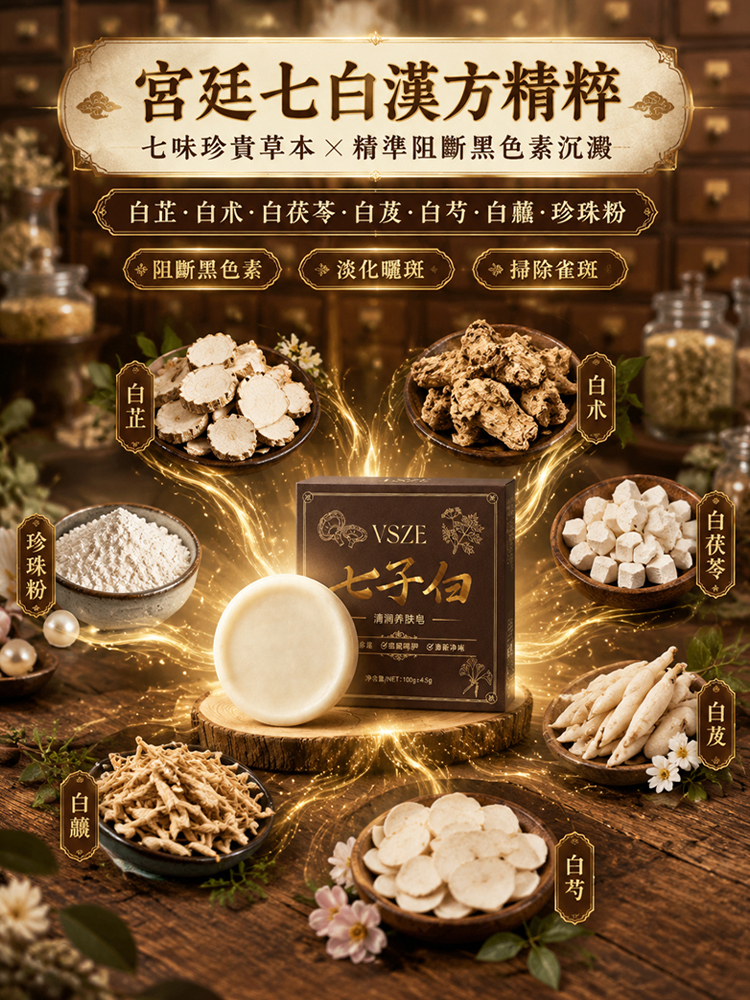 【洗出全身透亮肌】 古法七子白清潤養膚皂