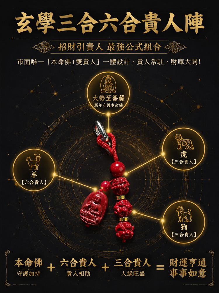 化煞防小人！ 「開運三合貴人・本命佛平安扣」