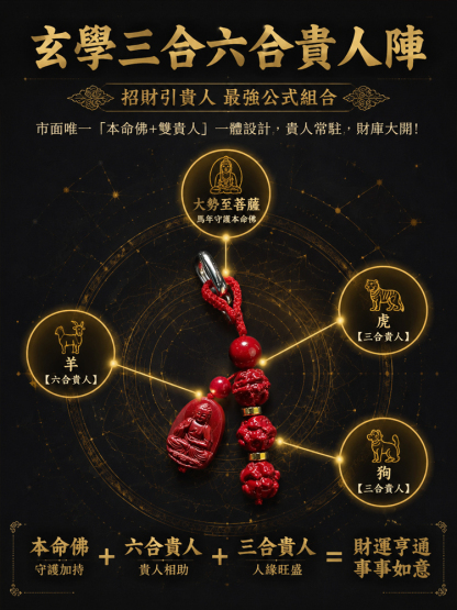 化煞防小人！ 「開運三合貴人・本命佛平安扣」