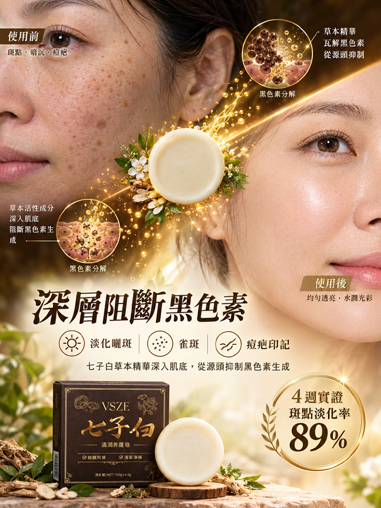 【洗出全身透亮肌】 古法七子白清潤養膚皂