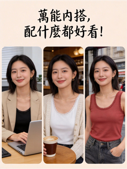 【口碑推爆】日系顯瘦王！柔膚莫代爾蕾絲萬能背心
