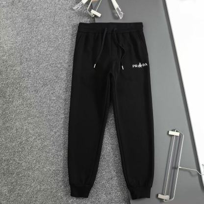 秋冬新作、刺繍入りジッパー付きメンズフリース裏地厚手パンツ