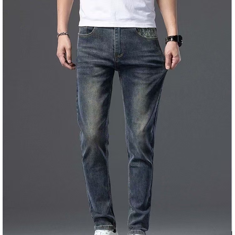 『XS-3XL』高品質 春秋 ウォッシュ加工 万能 伸縮性 メンズデニムパンツ