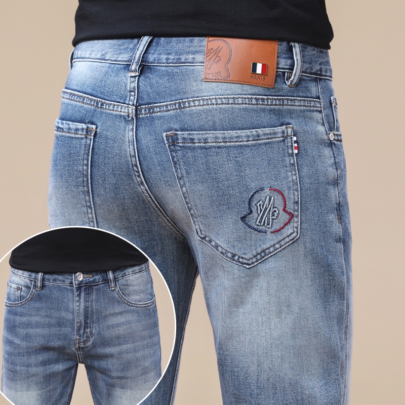 『XS-5XL』クラシック 春夏 ウォッシュ メンズ スリム ストレート ジーンズ