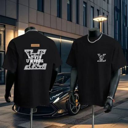 『L-5XL』ユニセックスの新作半袖Tシャツ。夏にぴったりのトレンディなラウンドネックトップスです。
