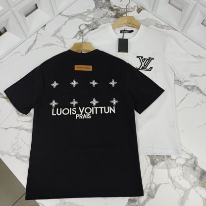 『L-4XL』刺繍文字カップル風トレンディ半袖Tシャツ