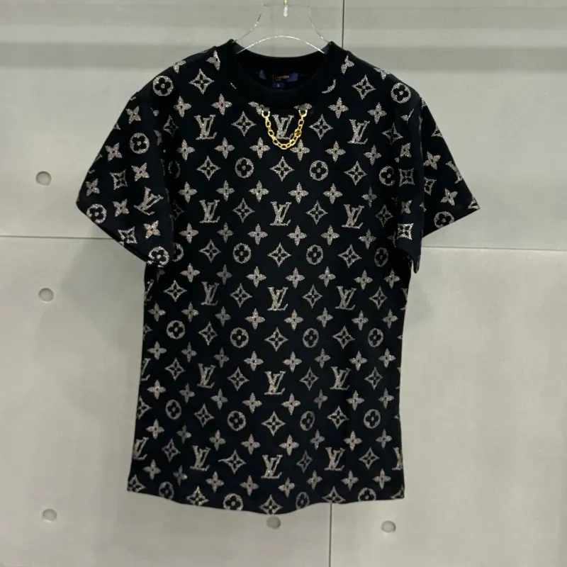 『S-L』大活躍 大人の定番 合わせやすい モード プリント チェーン 半袖 Ｔシャツ