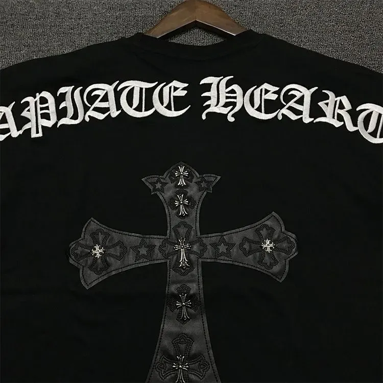 『M-4XL』アメリカンレトロ刺繍入り半袖Tシャツ男女兼用