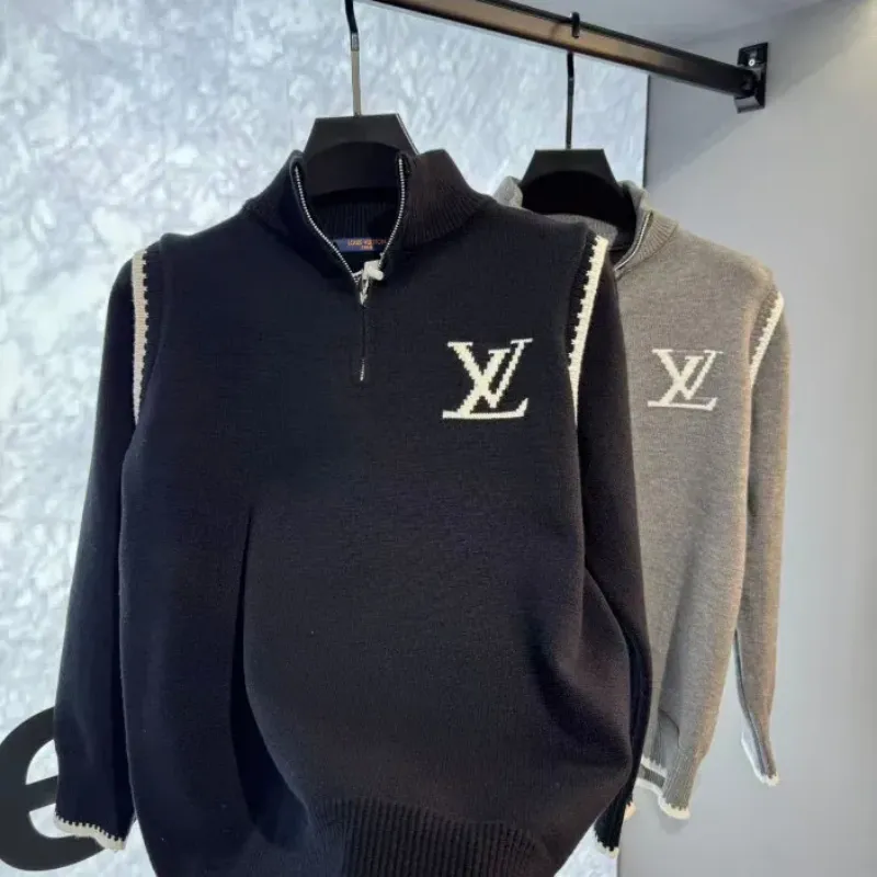 『L-4XL』今季も大流行 組み合わせやすい トレンド スタンドネック ハーフ ジップ セーター