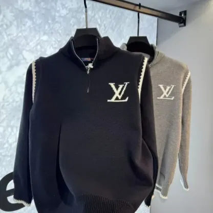 『L-4XL』今季も大流行 組み合わせやすい トレンド スタンドネック ハーフ ジップ セーター