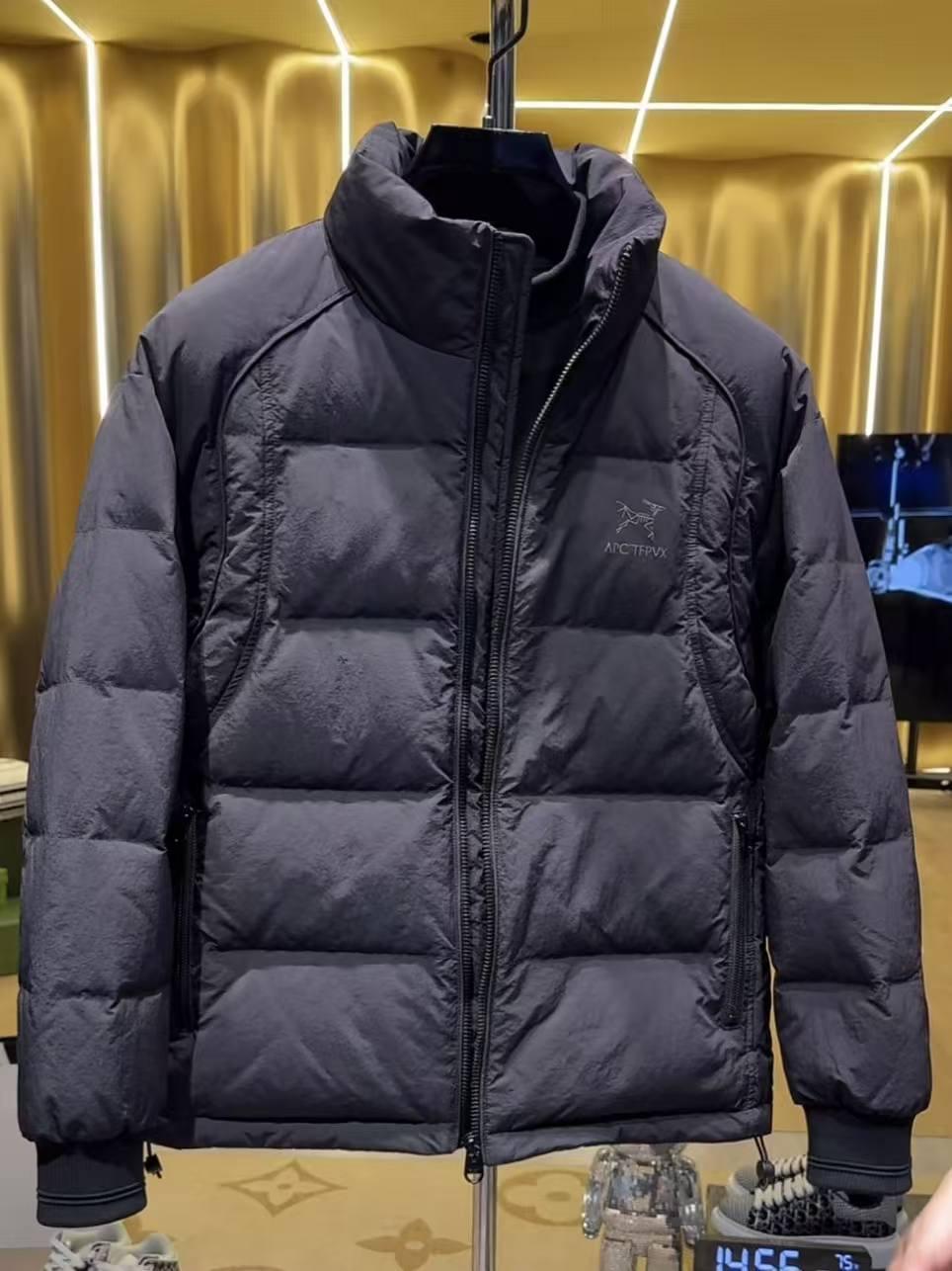 『M-4XL』メンズダウンジャケット、ホワイトダックダウン、厚手の冬スタイル、スタンドカラー、ショートコート