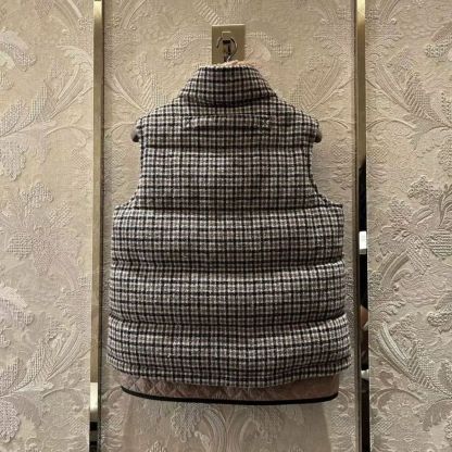 新しい秋のスタイルの千鳥格子ベストダウンジャケット、暖かい