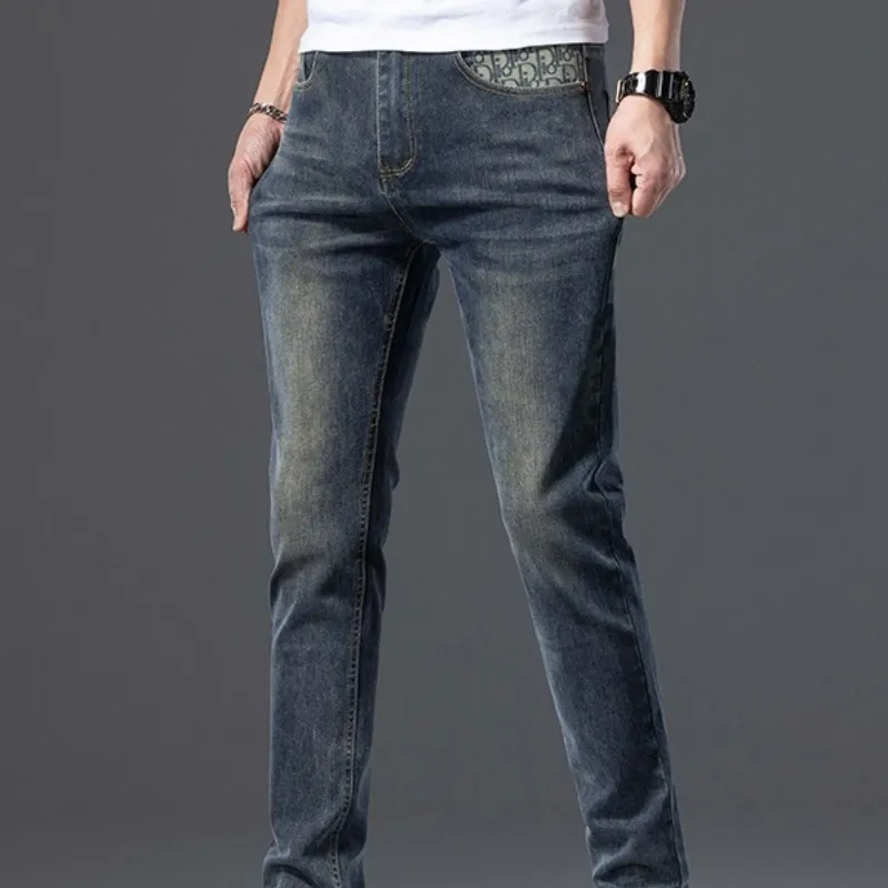 『XS-3XL』高品質 春秋 ウォッシュ加工 万能 伸縮性 メンズデニムパンツ