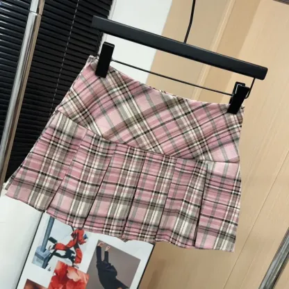 『S-XL』売れ切れ必至 着心地良い ガーリッシュ プリーツ チェック柄 スカート