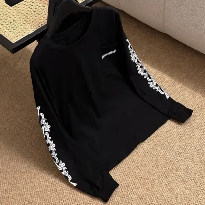 人気爆発中 着回し最強 シンプル プリント 長袖 Ｔシャツ