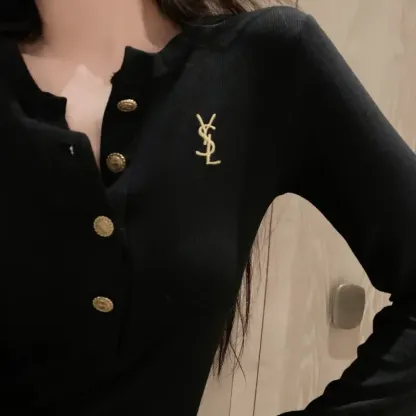 『S-L』絶対流行 大好評 おしゃれ ボタン 刺繍 長袖 Ｔシャツ