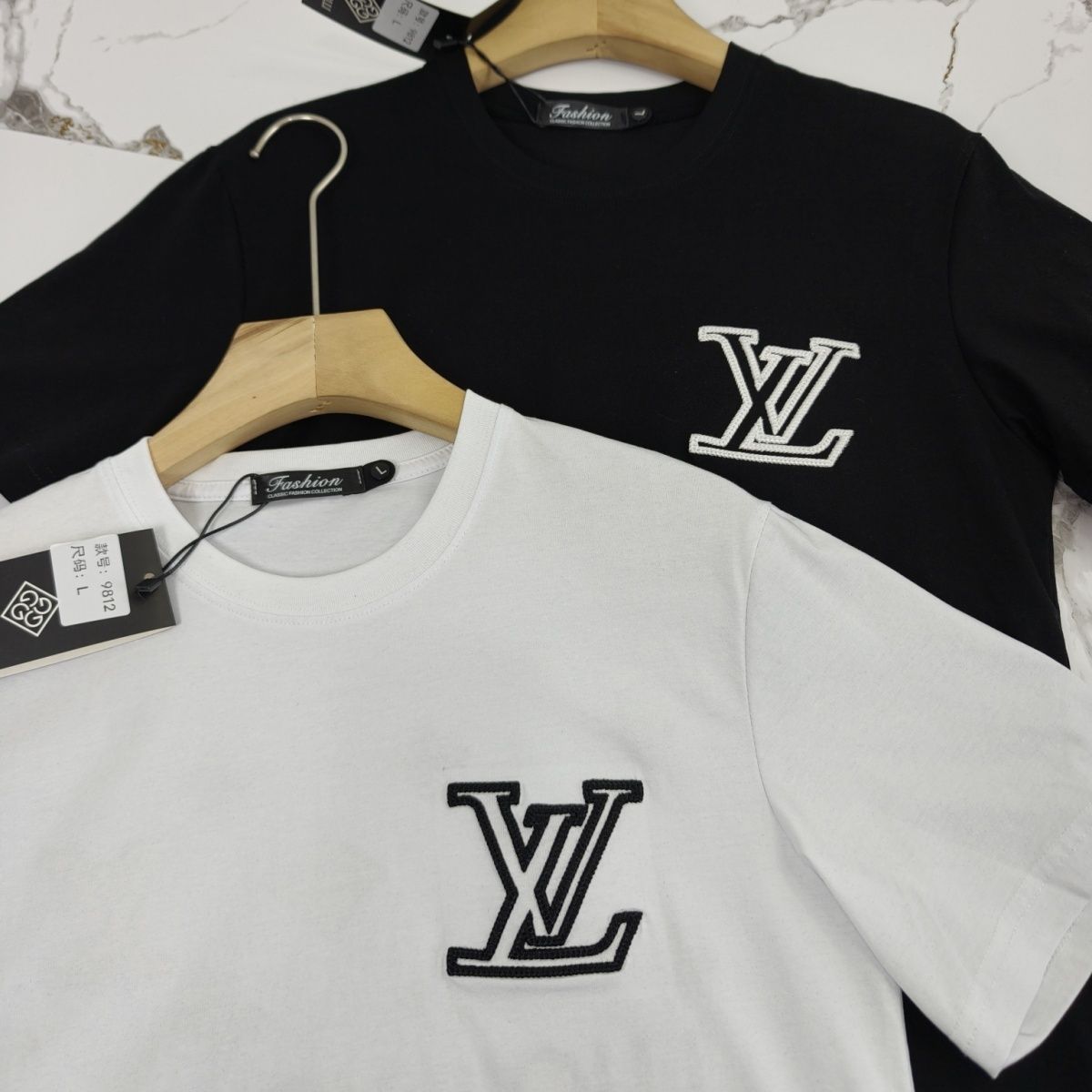 『L-4XL』刺繍文字カップル風トレンディ半袖Tシャツ