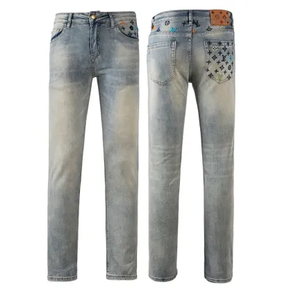 『S-2XL』ハイエンド ウォッシュ メンズ ストリートブランド 刺繍 春夏 新作 ヴィンテージカラー ジーンズ