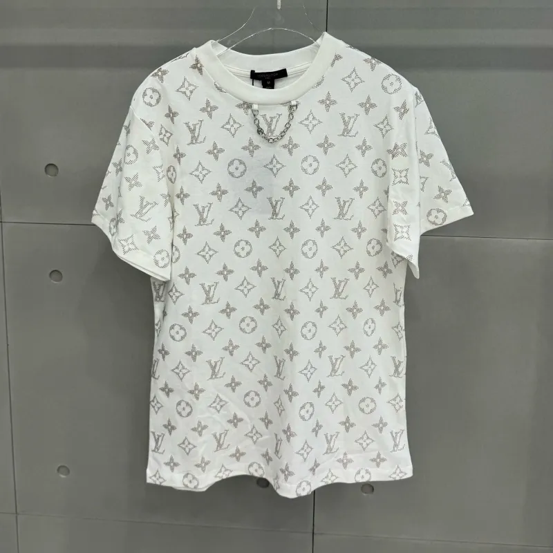 『S-L』大活躍 大人の定番 合わせやすい モード プリント チェーン 半袖 Ｔシャツ