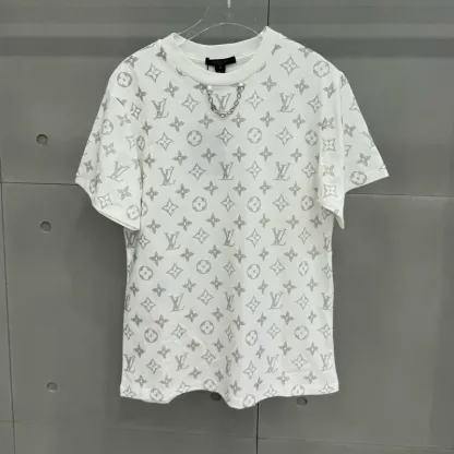 『S-L』大活躍 大人の定番 合わせやすい モード プリント チェーン 半袖 Ｔシャツ