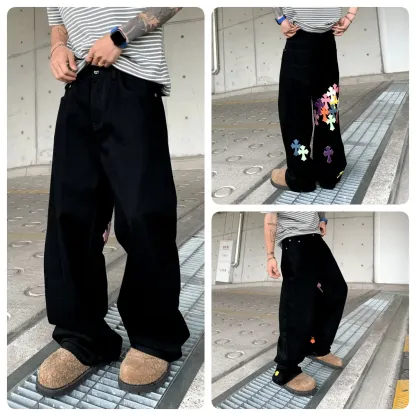 『S-3XL』2025年春夏新作 レイジーカラーパンツ 気質ジーンズ メンズ