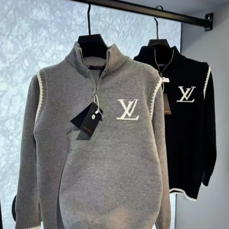 『L-4XL』今季も大流行 組み合わせやすい トレンド スタンドネック ハーフ ジップ セーター