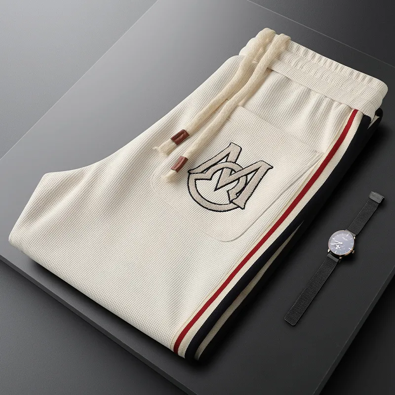 メンズ ライトラグジュアリー スポーツカジュアルパンツ 秋冬 スリムフィット ストレートレッグ スウェットパンツ