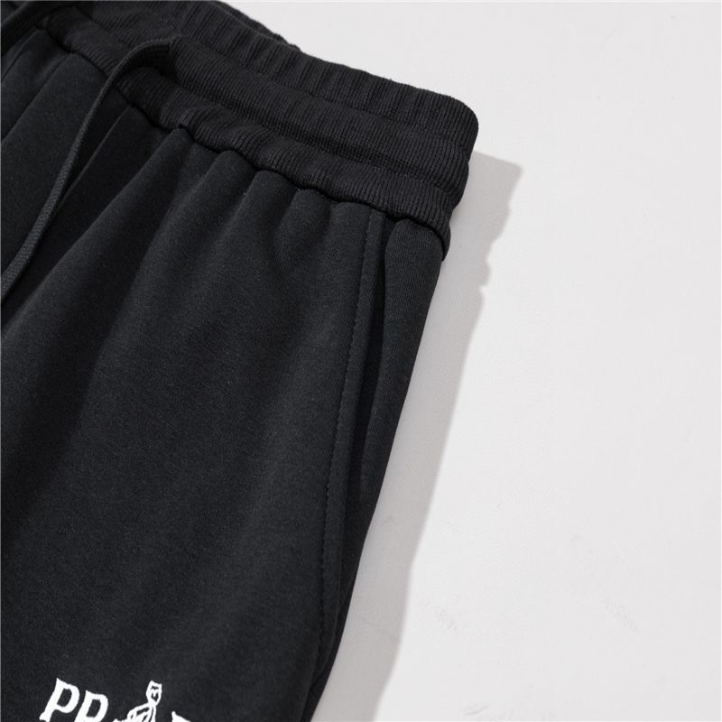 秋冬新作、刺繍入りジッパー付きメンズフリース裏地厚手パンツ