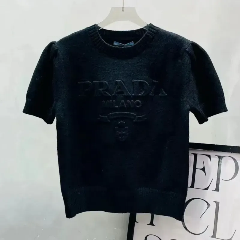 『S-XL』優しい雰囲気 ふわふわ 快適 スタイリッシュエレガント 半袖ニットＴシャツ