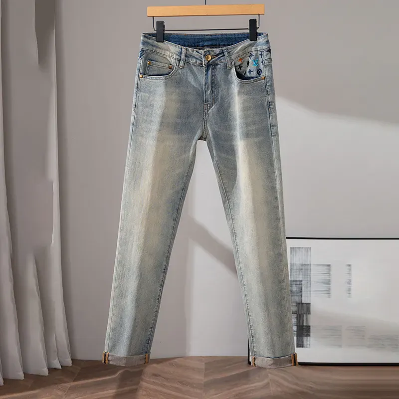 『S-2XL』ハイエンド ウォッシュ メンズ ストリートブランド 刺繍 春夏 新作 ヴィンテージカラー ジーンズ