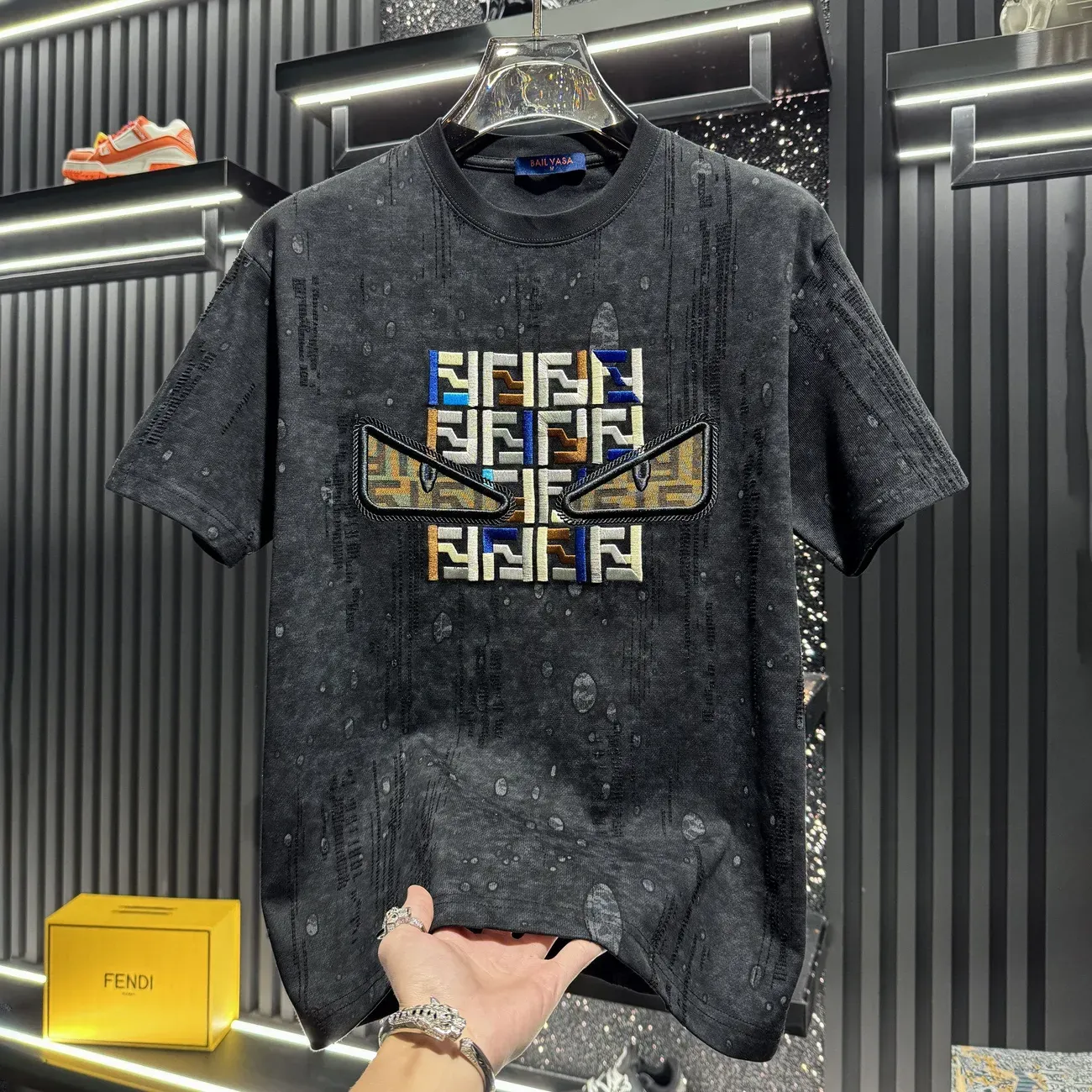 『M-4XL』メンズ高級刺繍入り半袖コットンタイダイモンスター半袖シャツ、新しい夏スタイル。