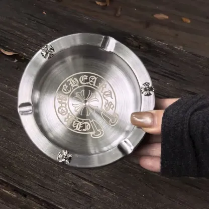 トレンディなレトロなステンレス製灰皿、大型、パーソナライズされた灰皿
