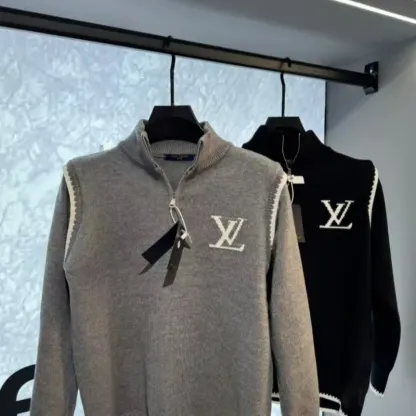 『L-4XL』今季も大流行 組み合わせやすい トレンド スタンドネック ハーフ ジップ セーター