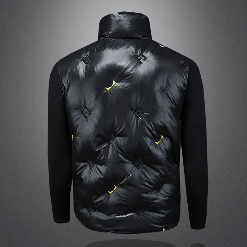 メンズダウンベスト、スタイリッシュなスタンドカラー、秋冬用の暖かいアウター