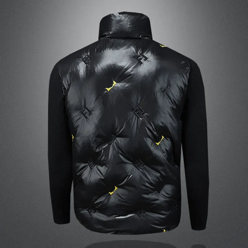 メンズダウンベスト、スタイリッシュなスタンドカラー、秋冬用の暖かいアウター