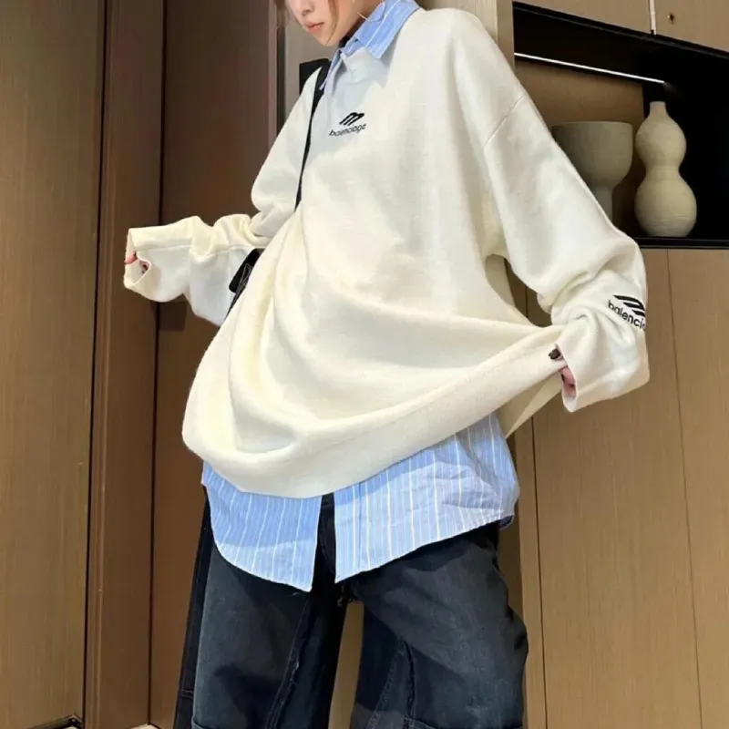 『フリーサイズ』人気爆発中 元気いっぱい モード プルオーバー ニット生地 セーター