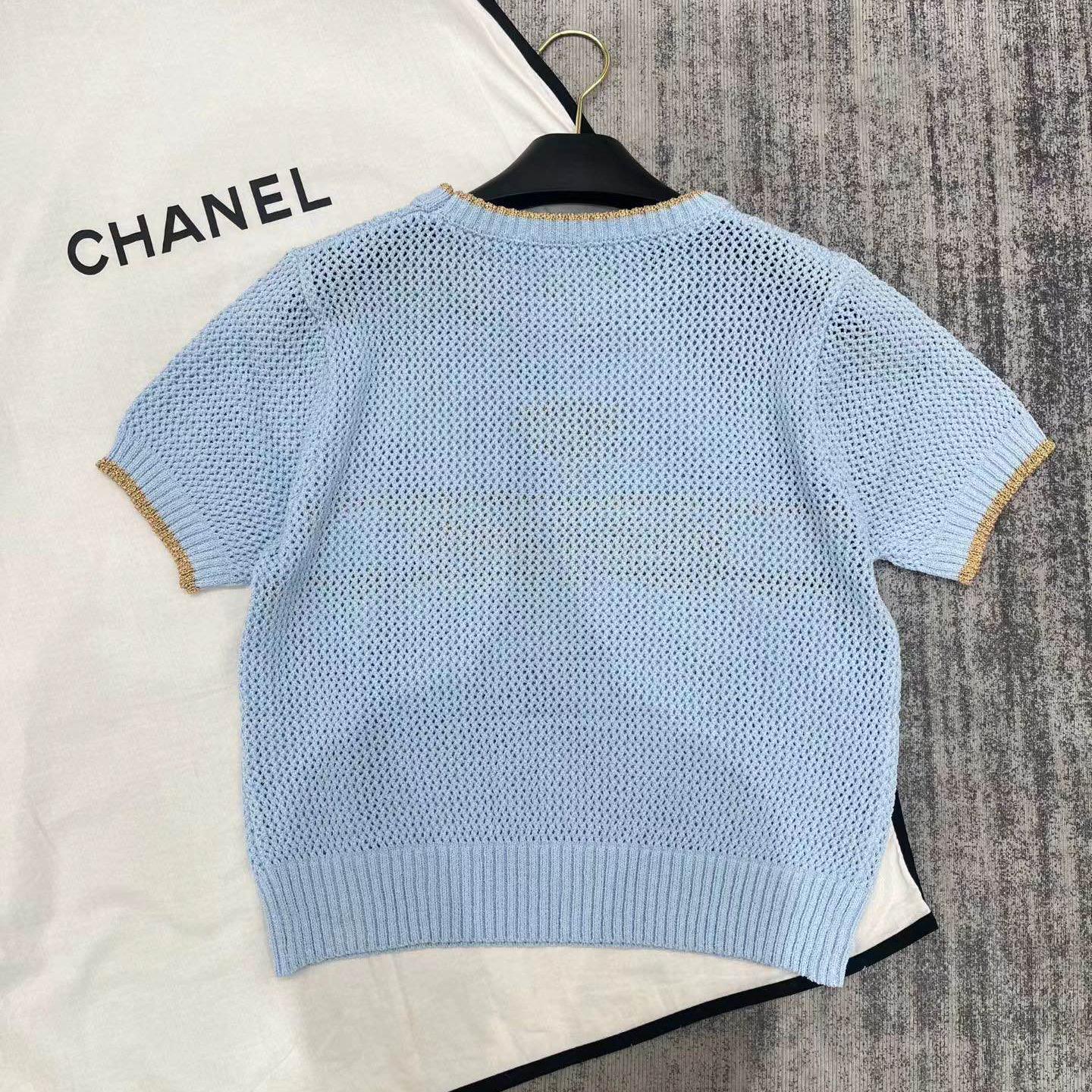 金糸と銀糸の蝶の文字の切り抜きニット半袖トップス、フリーサイズ 1